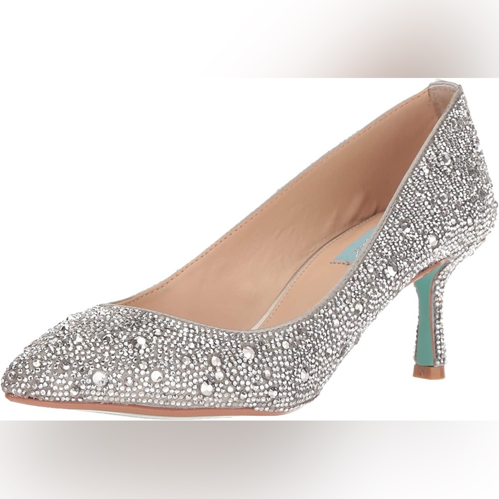 BLUE BY BETSEY JOHNSON JORA
GLITTER JEWELED KITTEN
HEEL PUMPS SZ 6